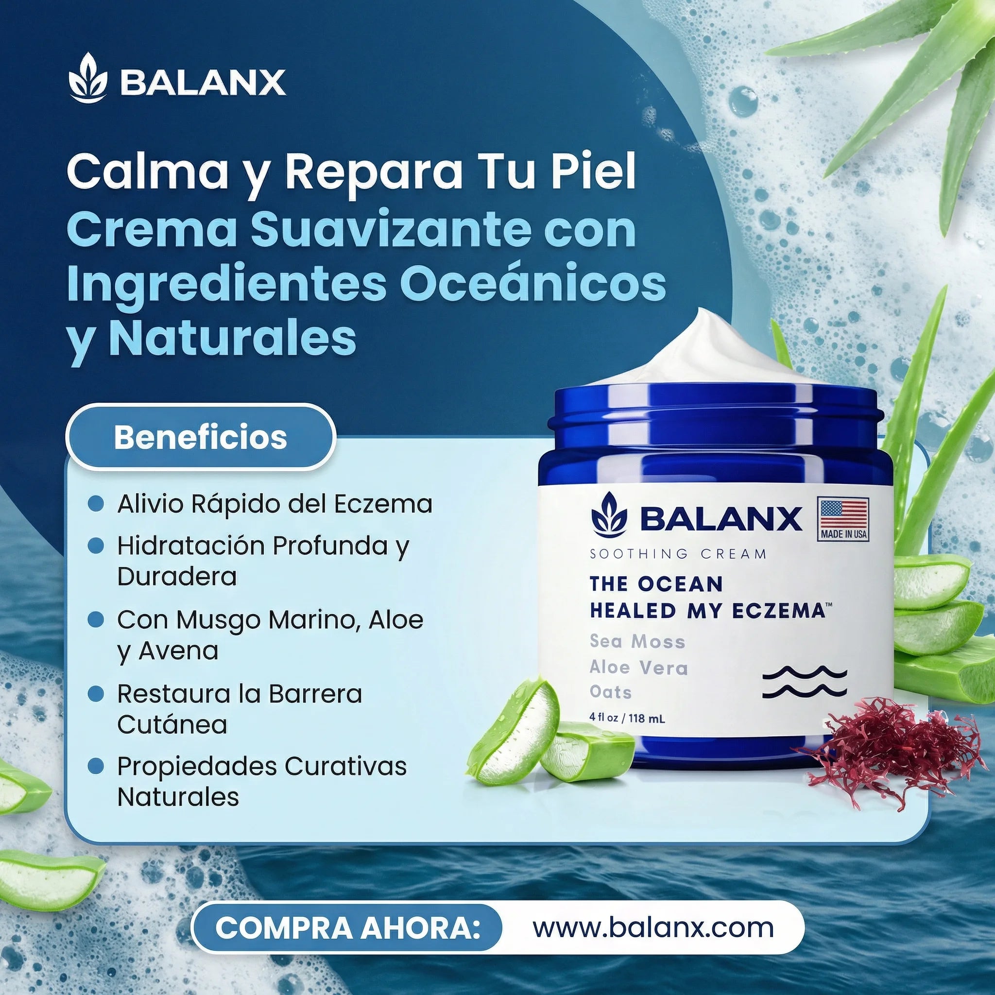 Crema Calmante para Eczema | Alivio sin Ardor, Desde el Primer Día